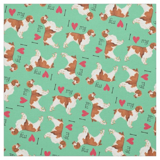 I Liebe mein WaliserSpringerSpaniel Stoff (Muster)