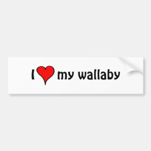 I Liebe mein Wallaby Autoaufkleber