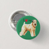 I Liebe mein weicher überzogener Wheaten Terrier Button (Vorne & Hinten)