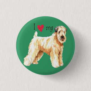 I Liebe mein weicher überzogener Wheaten Terrier Button