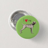 I Liebe mein Weimaraner Button (Vorne & Hinten)