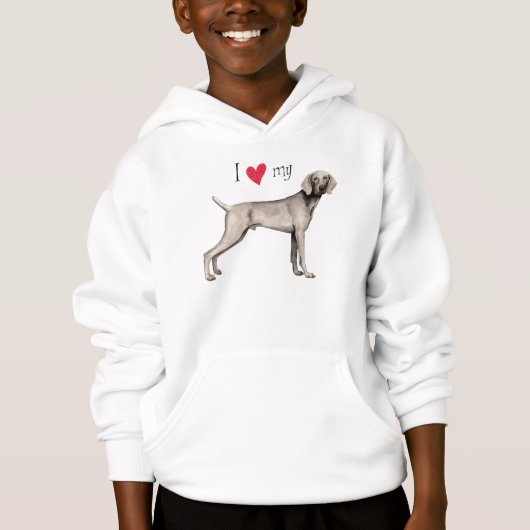I Liebe mein Weimaraner Hoodie (Vorderseite)