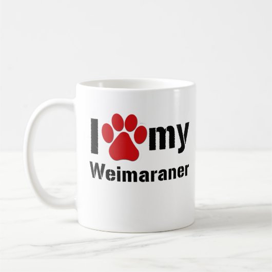 I Liebe mein Weimaraner Kaffeetasse (Links)