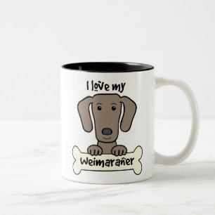 I Liebe mein Weimaraner Zweifarbige Tasse
