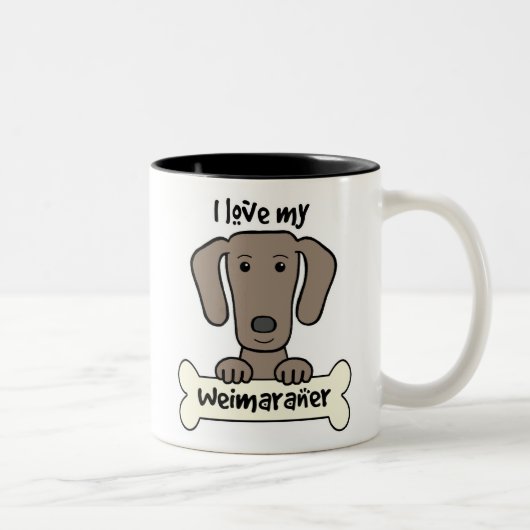I Liebe mein Weimaraner Zweifarbige Tasse (Rechts)