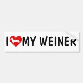 I LIEBE MEIN WEINER, Dackel Autoaufkleber (Vorne)