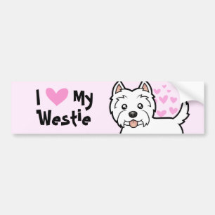 I Liebe mein Westie Autoaufkleber