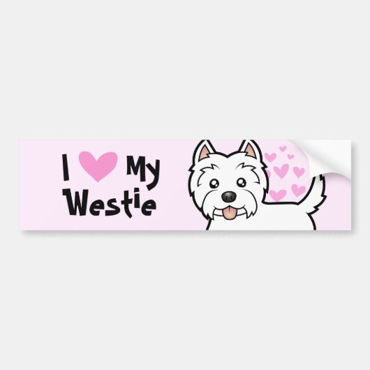 I Liebe mein Westie Autoaufkleber (Vorne)
