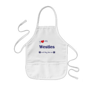 I Liebe mein Westies (mehrfache Hunde) Kinderschürze