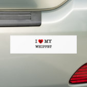 I LIEBE MEIN WHIPPET AUTOAUFKLEBER (Auf Auto)