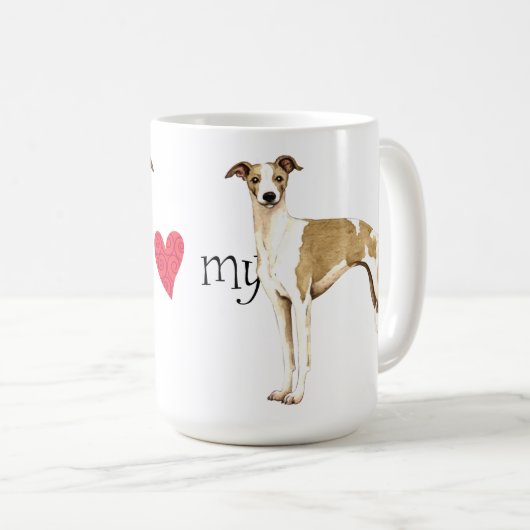 I Liebe mein Whippet Kaffeetasse (VorderseiteRechts)