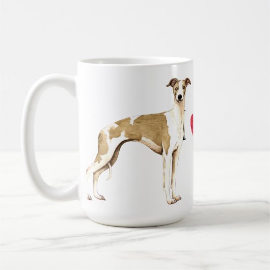 I Liebe mein Whippet Kaffeetasse (Links)