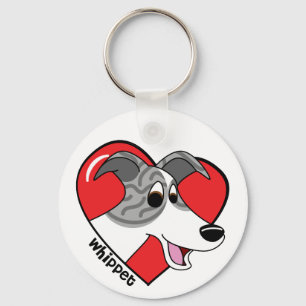 I Liebe mein Whippet Schlüsselanhänger