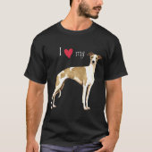 I Liebe mein Whippet T-Shirt (Vorderseite)