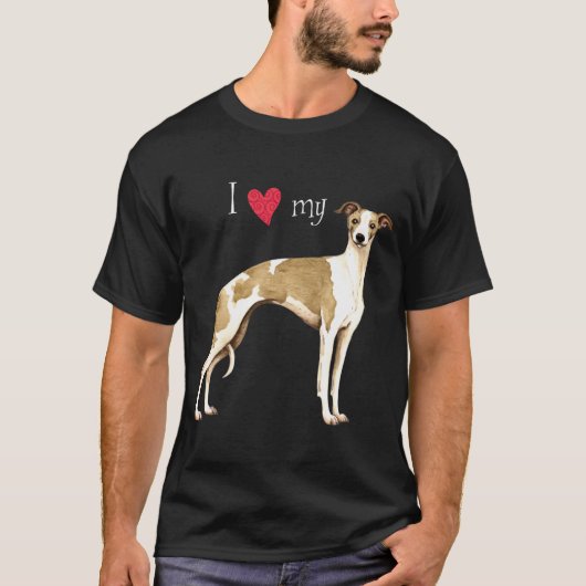 I Liebe mein Whippet T-Shirt (Vorderseite)