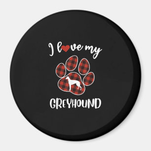 I Liebe mein Windhund Valentinhundliebhaber Magnet