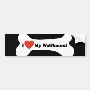 I Liebe mein Wolfhound - Hundeknochen Autoaufkleber