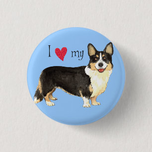 I Liebe mein Wolljacken-WaliserCorgi Button