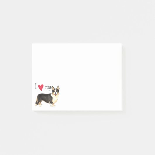 I Liebe mein Wolljacken-WaliserCorgi Post-it Klebezettel (Vorderseite)