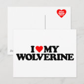 I LIEBE MEIN WOLVERINE POSTKARTE (Vorne/Hinten)