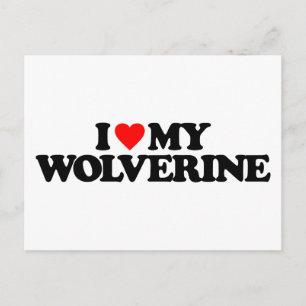 I LIEBE MEIN WOLVERINE POSTKARTE