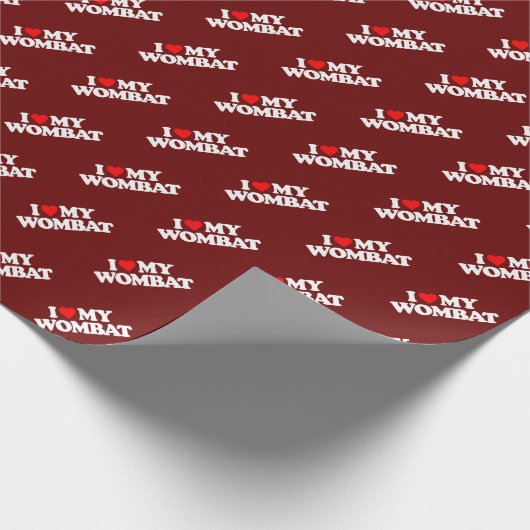 I LIEBE MEIN WOMBAT GESCHENKPAPIER (Ecke)