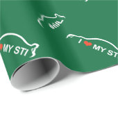 I Liebe mein WTI - Subaru Antrieb-Silhouette Geschenkpapier (Rolleneckpunkt)