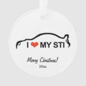 I Liebe mein WTI - Subaru WRX Impreza WTI Ornament (Vorderseite)