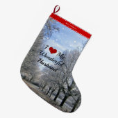 I Liebe Mein wunderbarer Mann Großer Weihnachtsstrumpf (Vorderansicht (hängend))