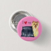 I Liebe mein Yorkie Button (Vorne & Hinten)