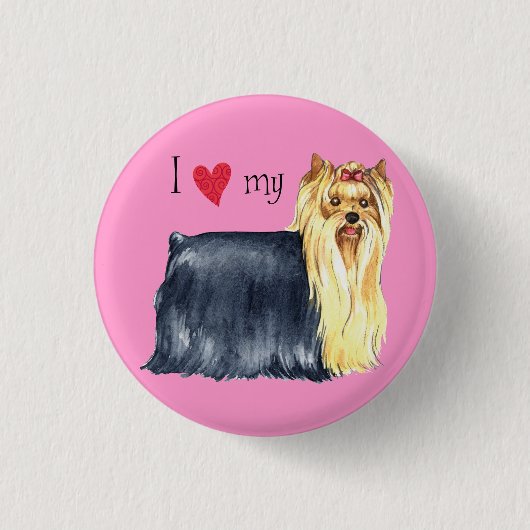 I Liebe mein Yorkie Button (Vorderseite)