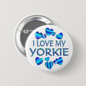 I Liebe mein Yorkie Button (Vorne & Hinten)