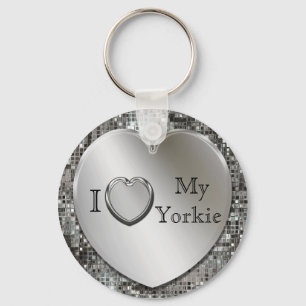 I Liebe mein Yorkie Herz-Schlüsselanhänger Schlüsselanhänger