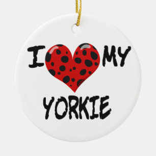 I Liebe mein Yorkie Keramik Ornament