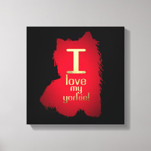 I LIEBE MEIN YORKIE LEINWANDDRUCK