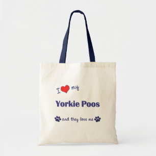 I Liebe mein Yorkie Poos (mehrfache Hunde) Tragetasche
