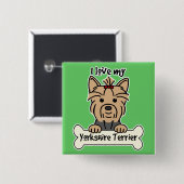 I Liebe mein Yorkshire-Terrier Button (Vorne & Hinten)