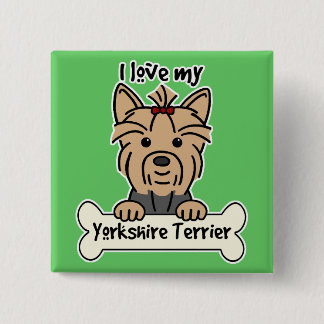 I Liebe mein Yorkshire-Terrier Button