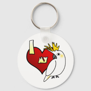 I Liebe mein zitronengelber Cockatoo Schlüsselanhänger