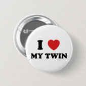 I Liebe mein Zwilling Button (Vorne & Hinten)
