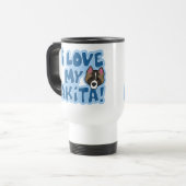 I Liebe meine Akita-Reise-Tasse Reisebecher (Vorderseite Links)