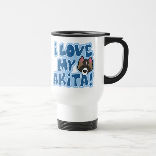 I Liebe meine Akita-Reise-Tasse Reisebecher (Rechts)