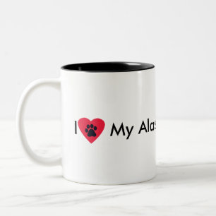 I Liebe meine alaskischer Malamute-Tasse Zweifarbige Tasse