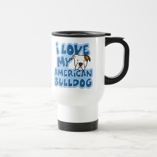 I Liebe meine amerikanische Bulldoggen-Reise-Tasse Reisebecher (Rechts)