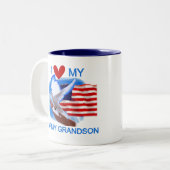 I Liebe meine Armee-Enkel-T-Shirts und Geschenke Zweifarbige Tasse (Vorderseite Links)