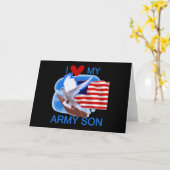 I Liebe meine Armee-Sohn-T-Shirts und Geschenke Karte (Gelbe Blume)