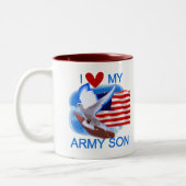 I Liebe meine Armee-Sohn-T-Shirts und Geschenke Zweifarbige Tasse (Links)