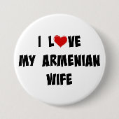 I Liebe Meine armenische Ehefrau Button (Vorderseite)