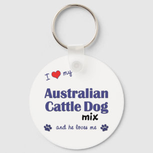 I Liebe meine australische Vieh-Hundemischung Schlüsselanhänger