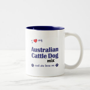 I Liebe meine australische Vieh-Hundemischung Zweifarbige Tasse